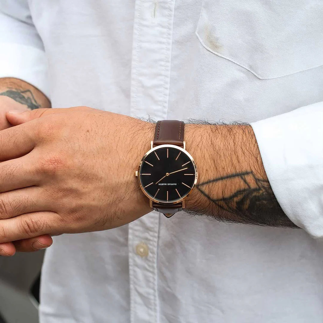 Reloj hanna martin café/negro han-2