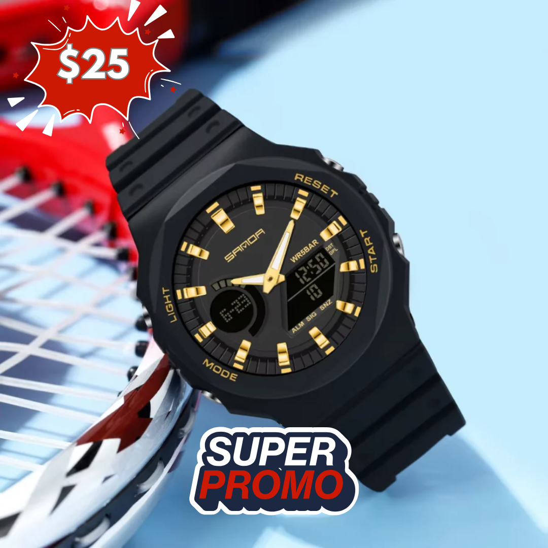 Reloj sanda negro/dorado san-7