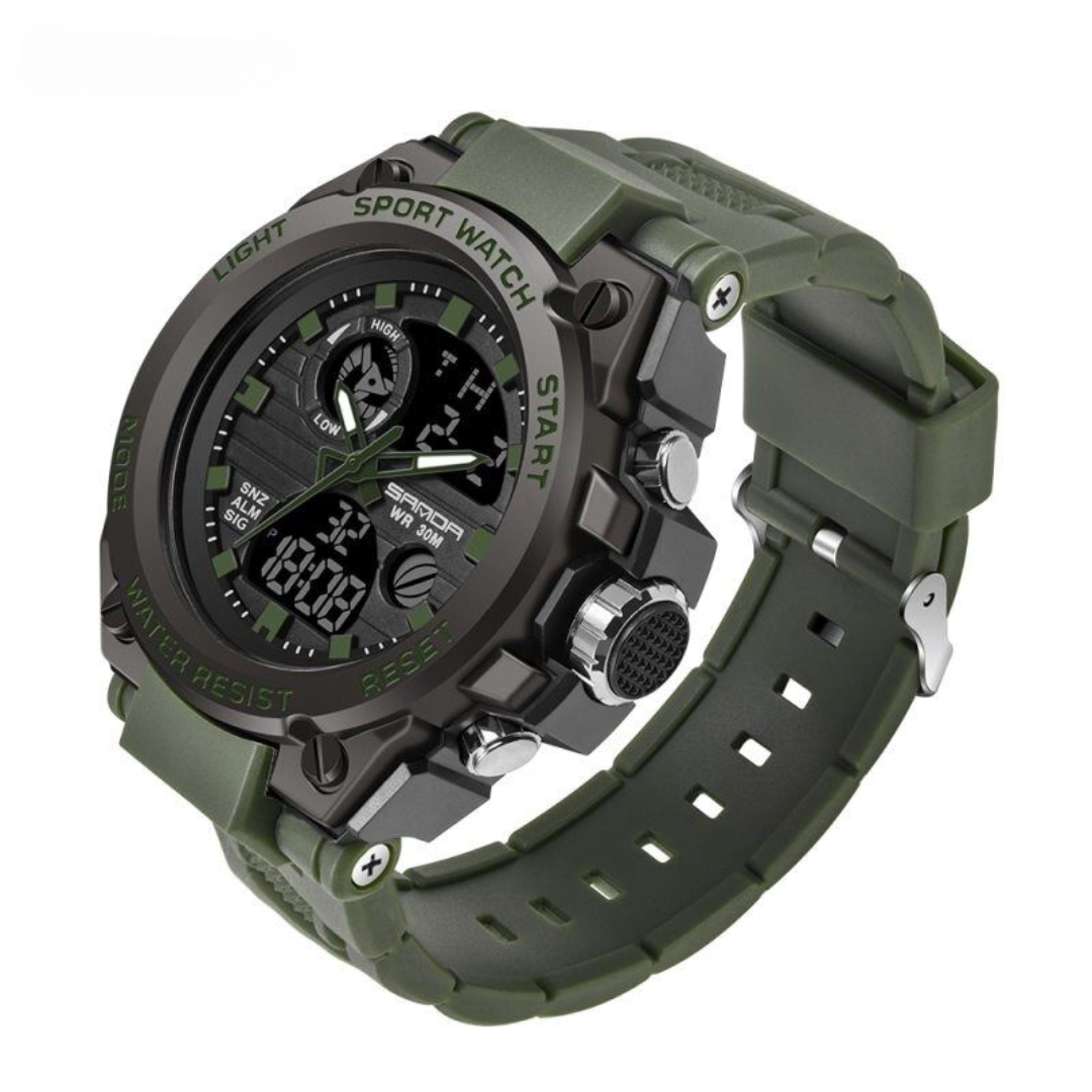 Reloj sanda verde/negro san-8