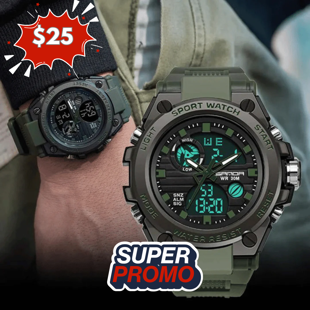 Reloj sanda verde/negro san-8