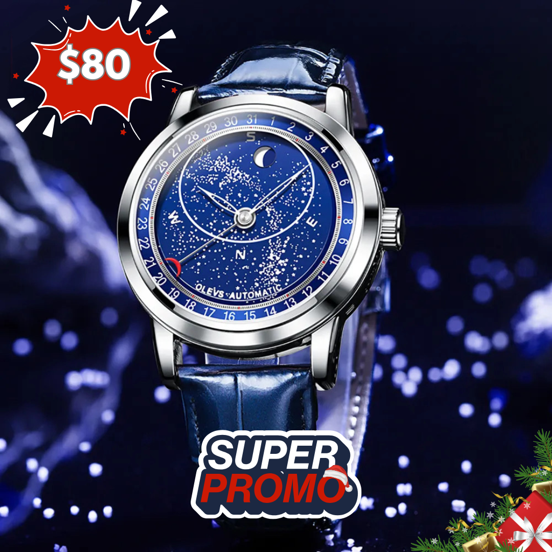 Reloj automático olevs azul estelar ole-22