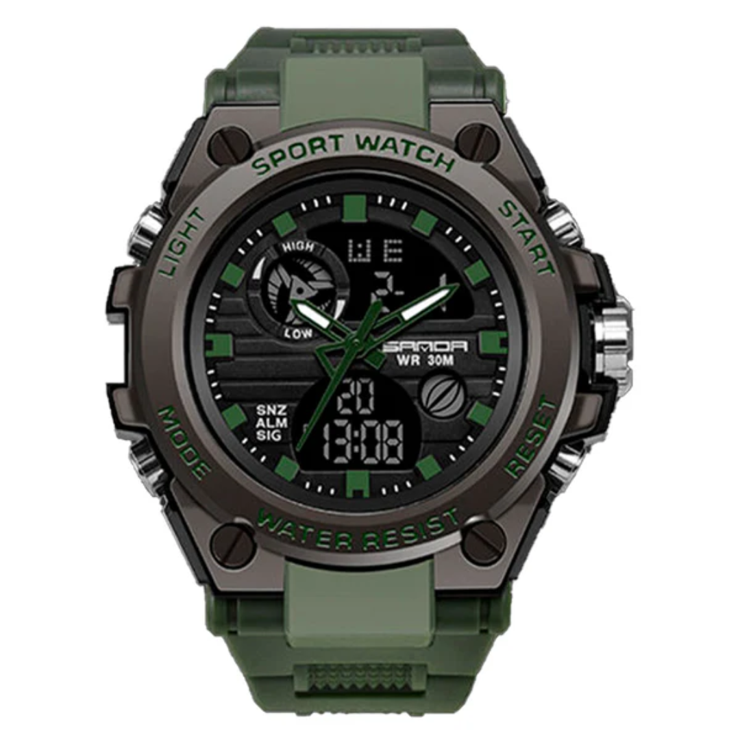 Reloj sanda verde/negro san-8