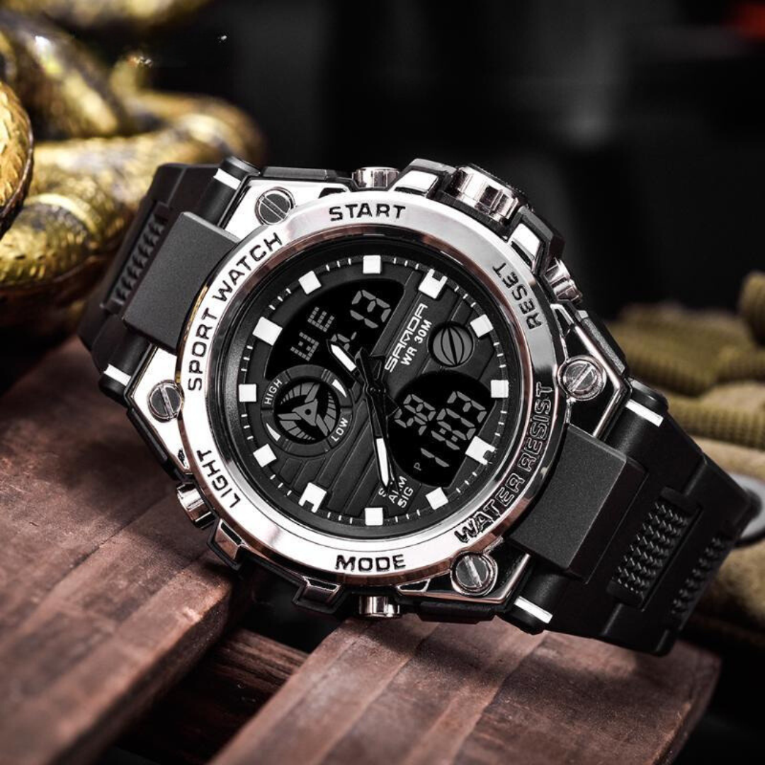 Reloj sanda negro/blanco san-2