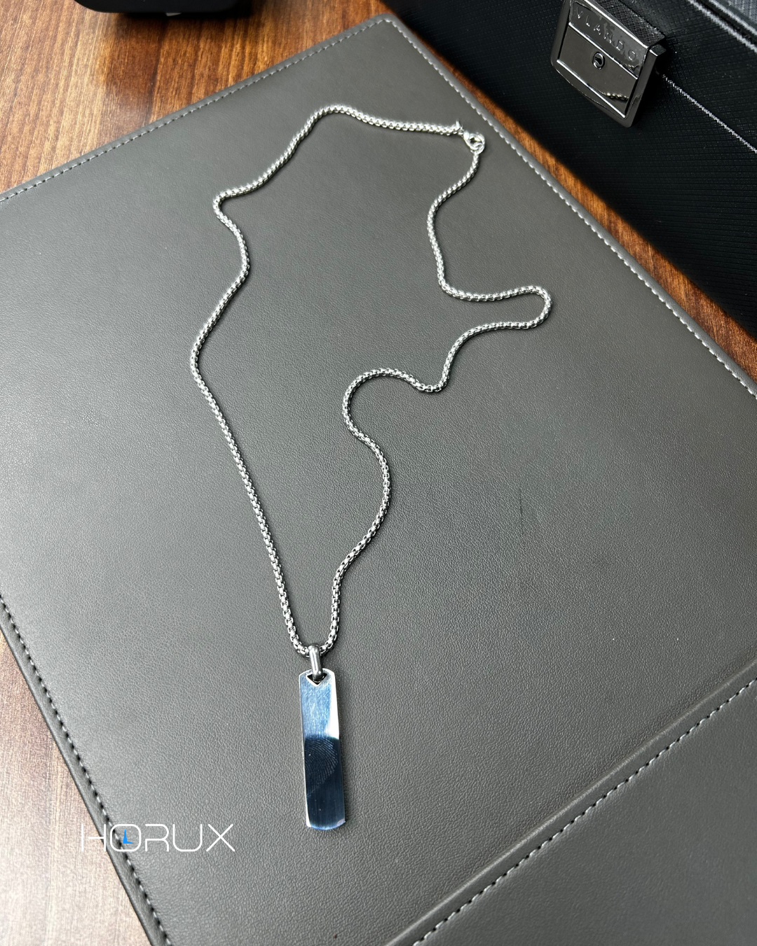 Cadena plata brillante con dije cad-2