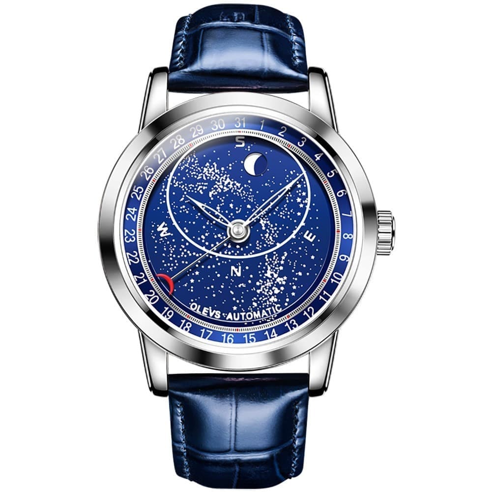 Reloj automático olevs azul estelar ole-22