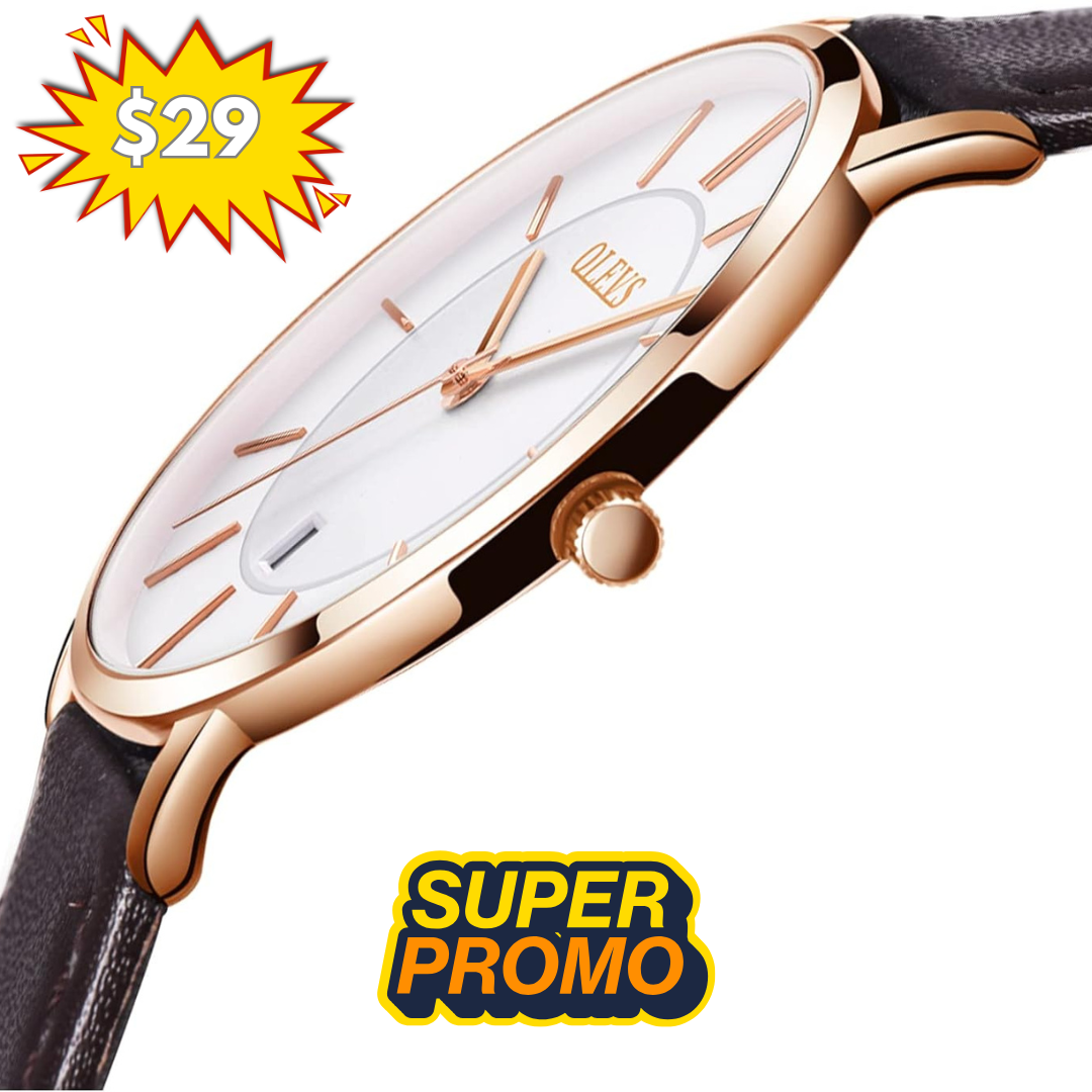 Reloj olevs blanco/café ole-10