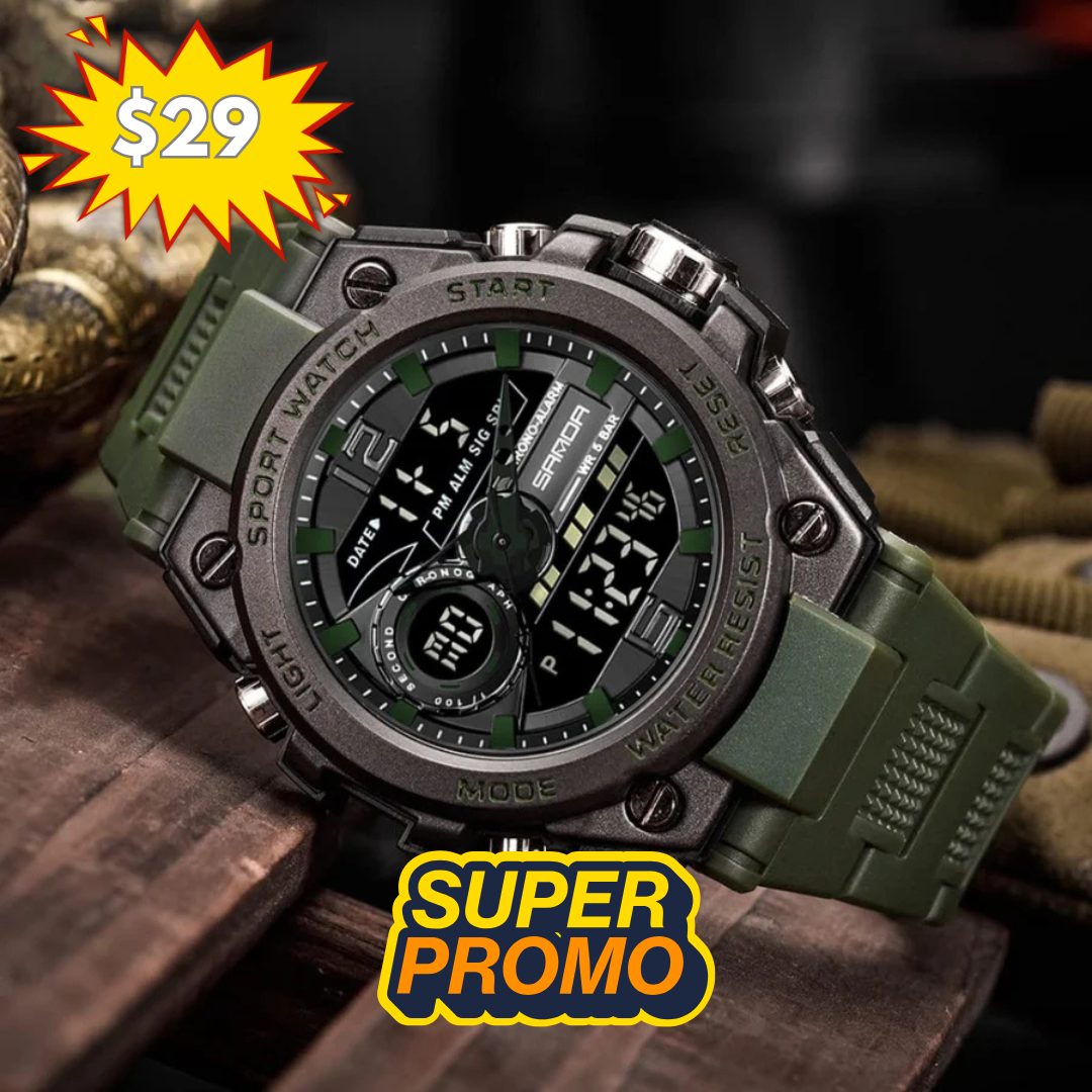 Reloj sanda verde/negro san-3