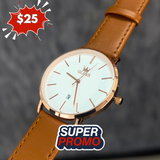Reloj olevs blanco/café ole-7