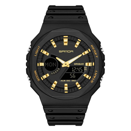 RELOJ SANDA NEGRO/DORADO SAN-7