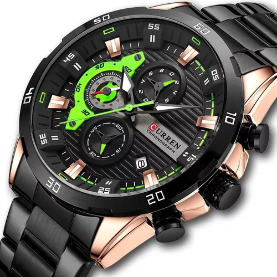 RELOJ CURREN NEGRO/VERDE CUR-42