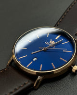 Reloj olevs azul/café ole-8