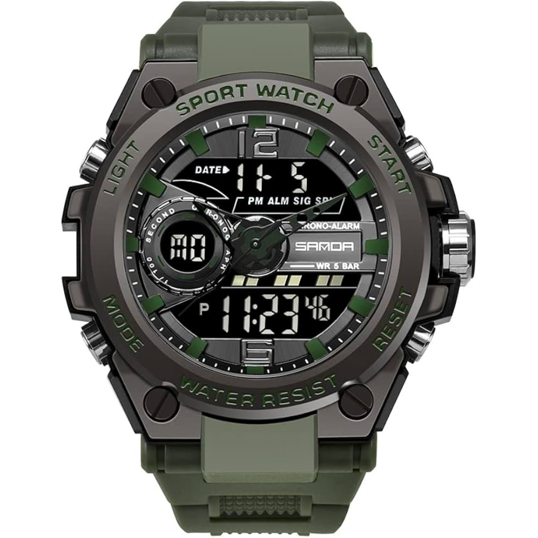 Reloj sanda verde/negro san-3