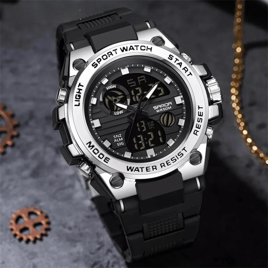 Reloj sanda negro/blanco san-2