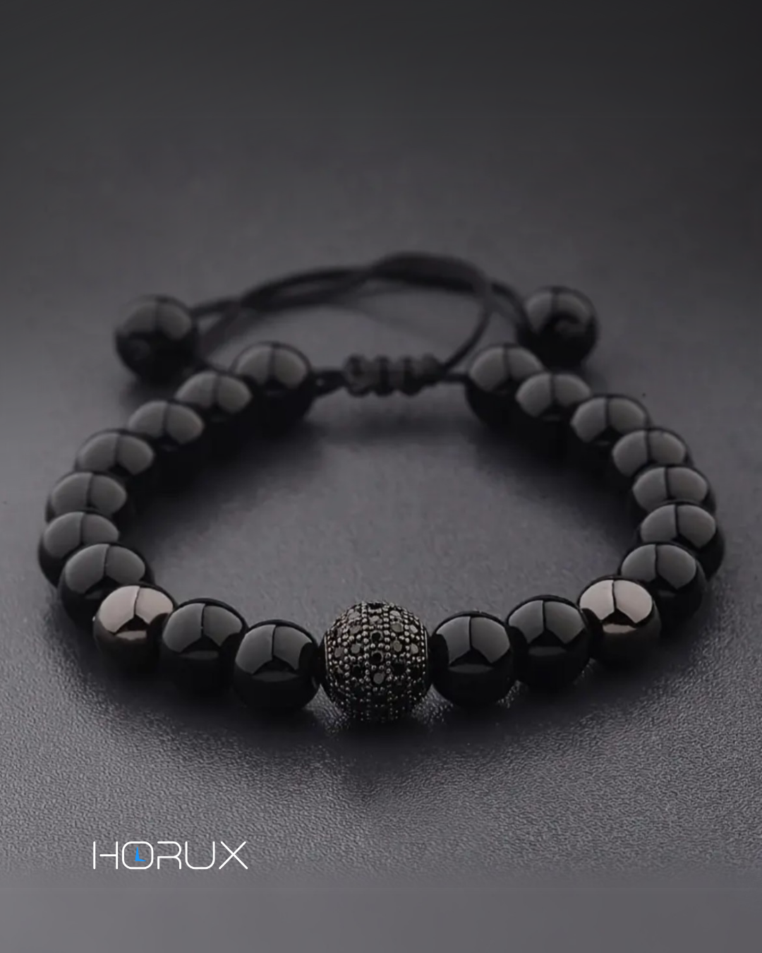 Pulsera perlas negras man-1