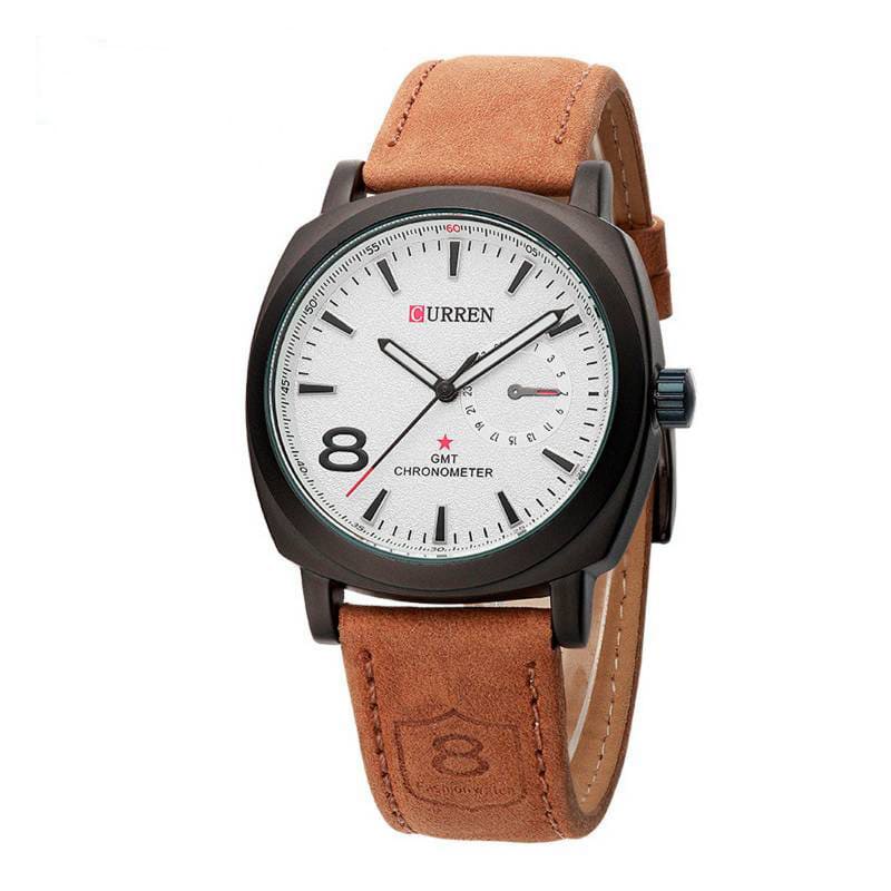 Reloj curren blanco/café cur-17