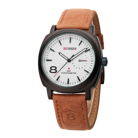 Reloj curren blanco/café cur-17