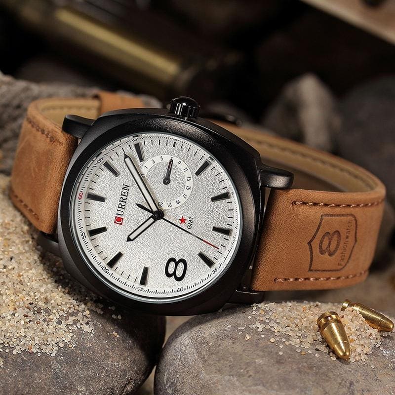 Reloj curren blanco/café cur-17
