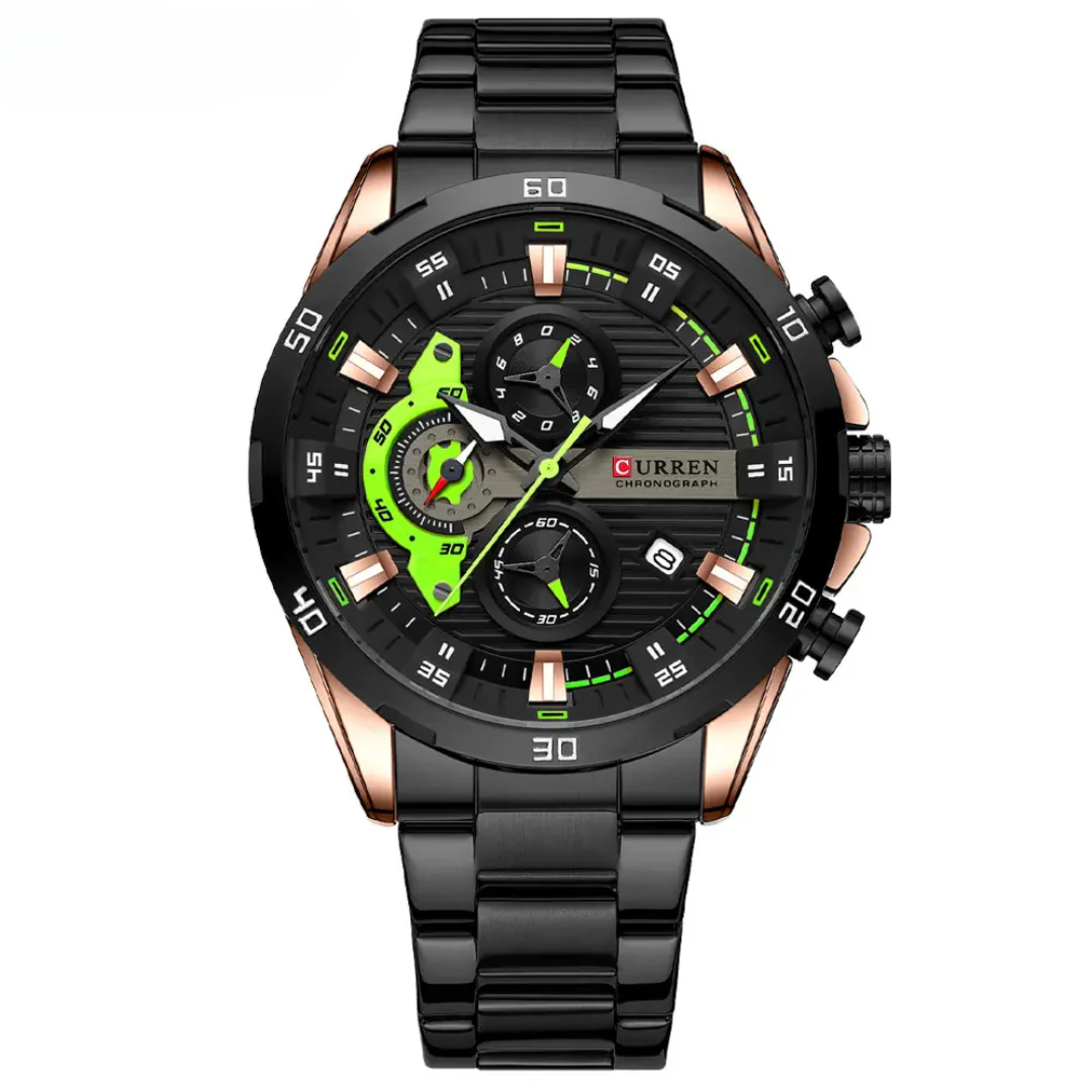 RELOJ CURREN NEGRO/VERDE CUR-42