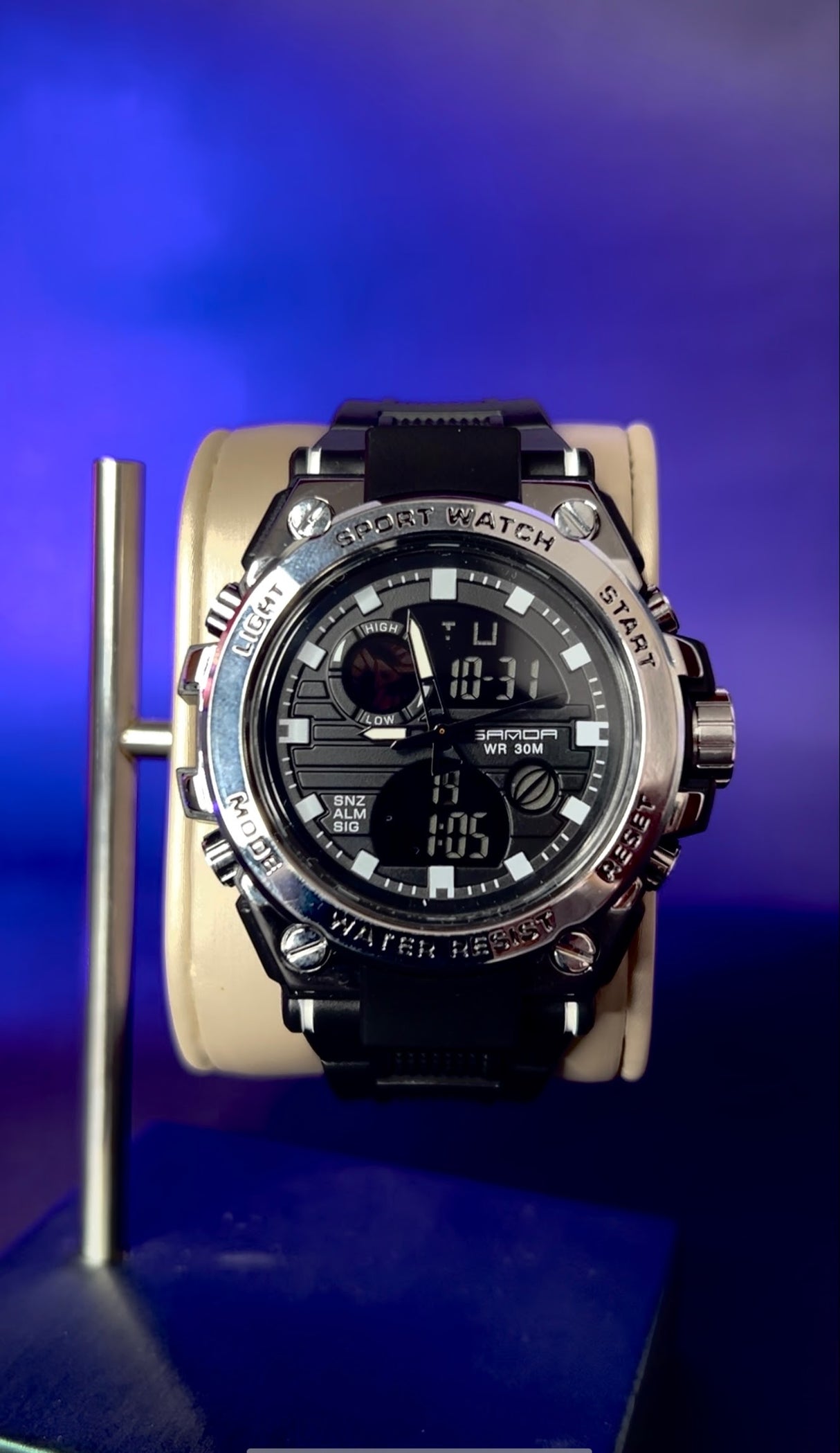 Reloj sanda negro/blanco san-2