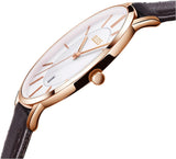 Reloj olevs blanco/café ole-10