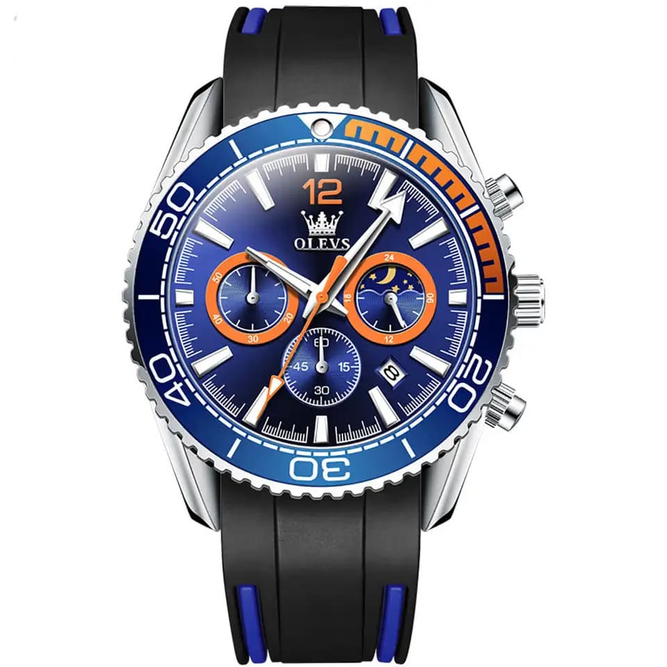 Reloj olevs azul/negro ole-14