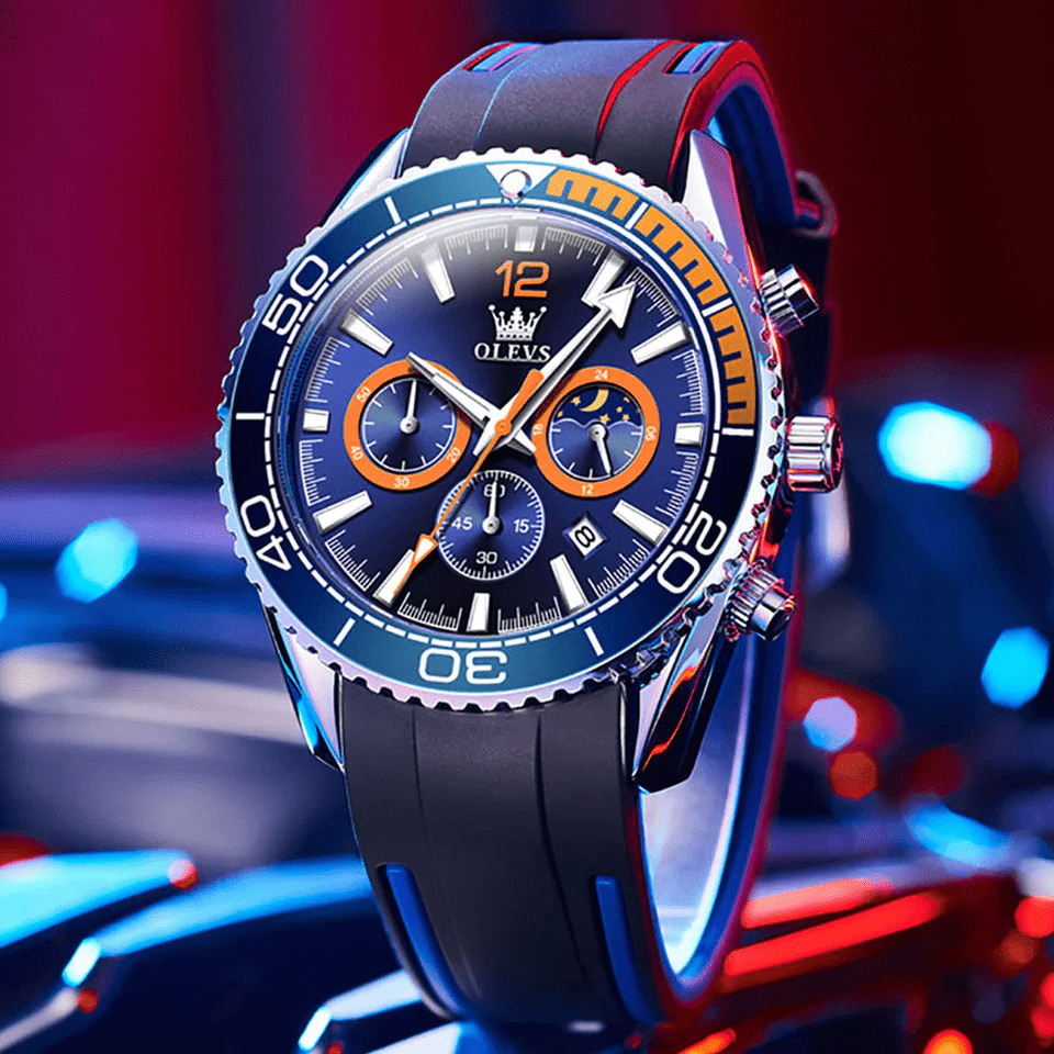 Reloj olevs azul/negro ole-14