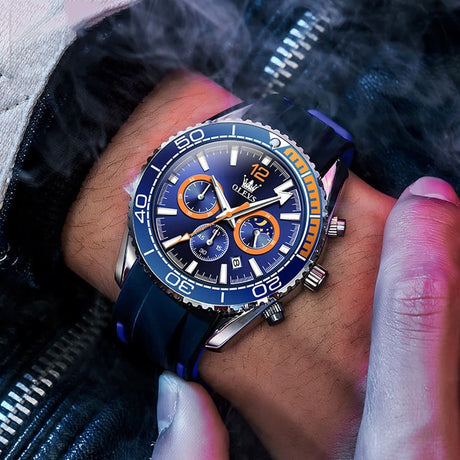 Reloj olevs azul/negro ole-14