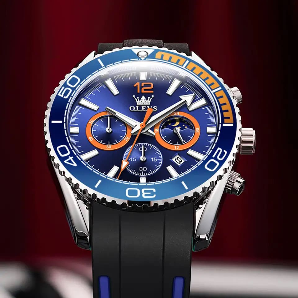 Reloj olevs azul/negro ole-14