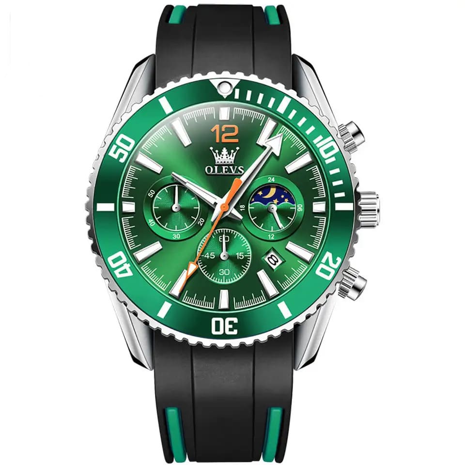 Reloj olevs verde/negro ole-15