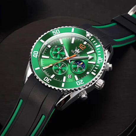 Reloj olevs verde/negro ole-15