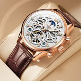 Reloj olevs blanco/café ole-18