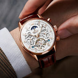 Reloj olevs blanco/café ole-18