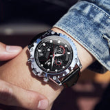 Reloj olevs plateado/negro ole-21