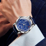 Reloj automático olevs azul estelar ole-22
