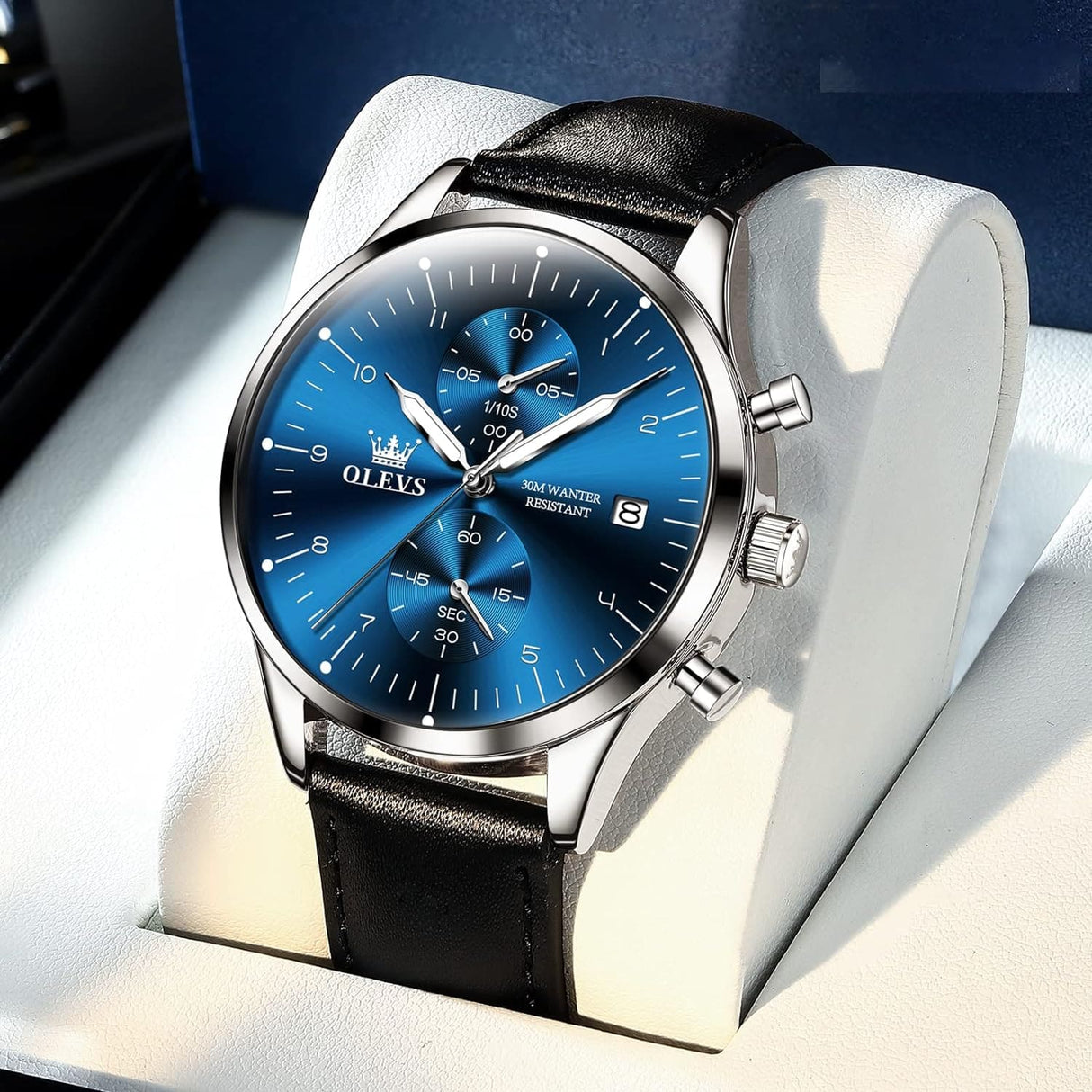 Reloj olevs azul/plateado ole-23