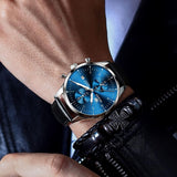 Reloj olevs azul/plateado ole-23