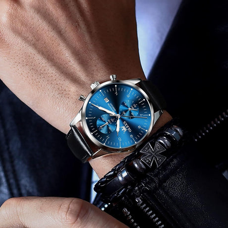 Reloj olevs azul/plateado ole-23
