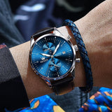 Reloj olevs azul/plateado ole-23