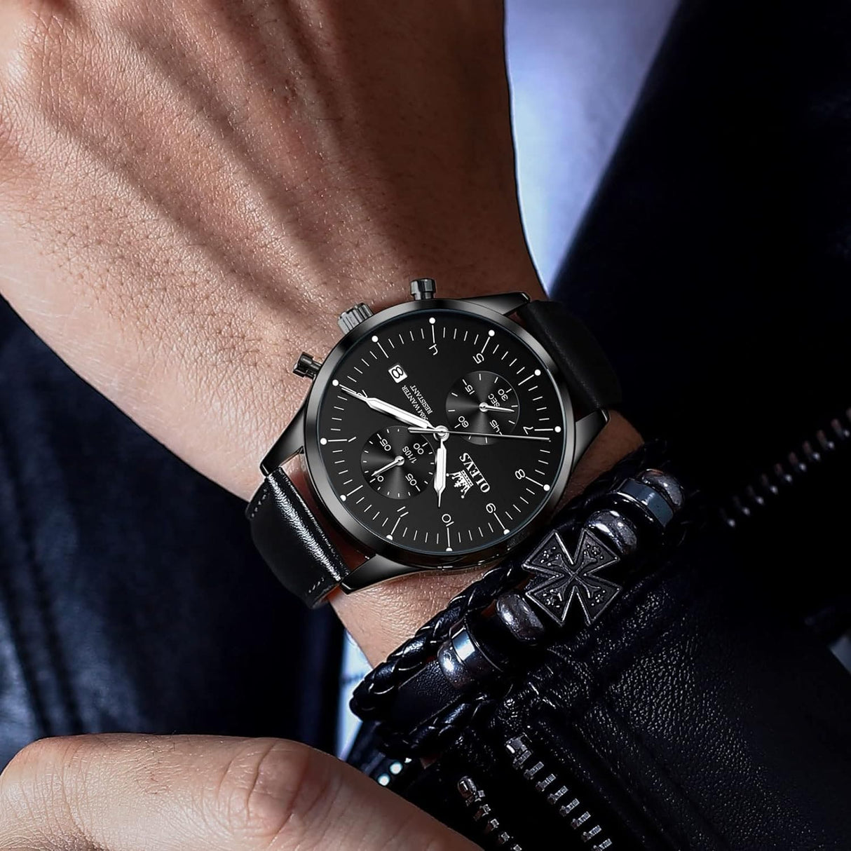 Reloj olevs negro/negro ole-24