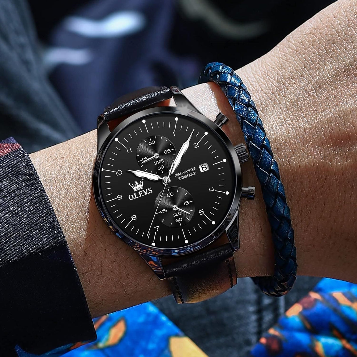 Reloj olevs negro/negro ole-24