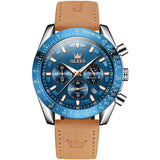 Reloj olevs azul/café ole-27