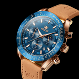 Reloj olevs azul/café ole-27
