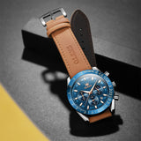 Reloj olevs azul/café ole-27