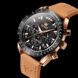 Reloj olevs negro/café ole-28