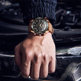 Reloj olevs negro/café ole-28