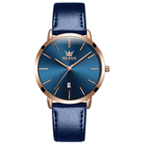 Reloj olevs azul/dorado ole-32