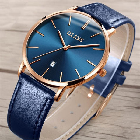 Reloj olevs azul/dorado ole-32