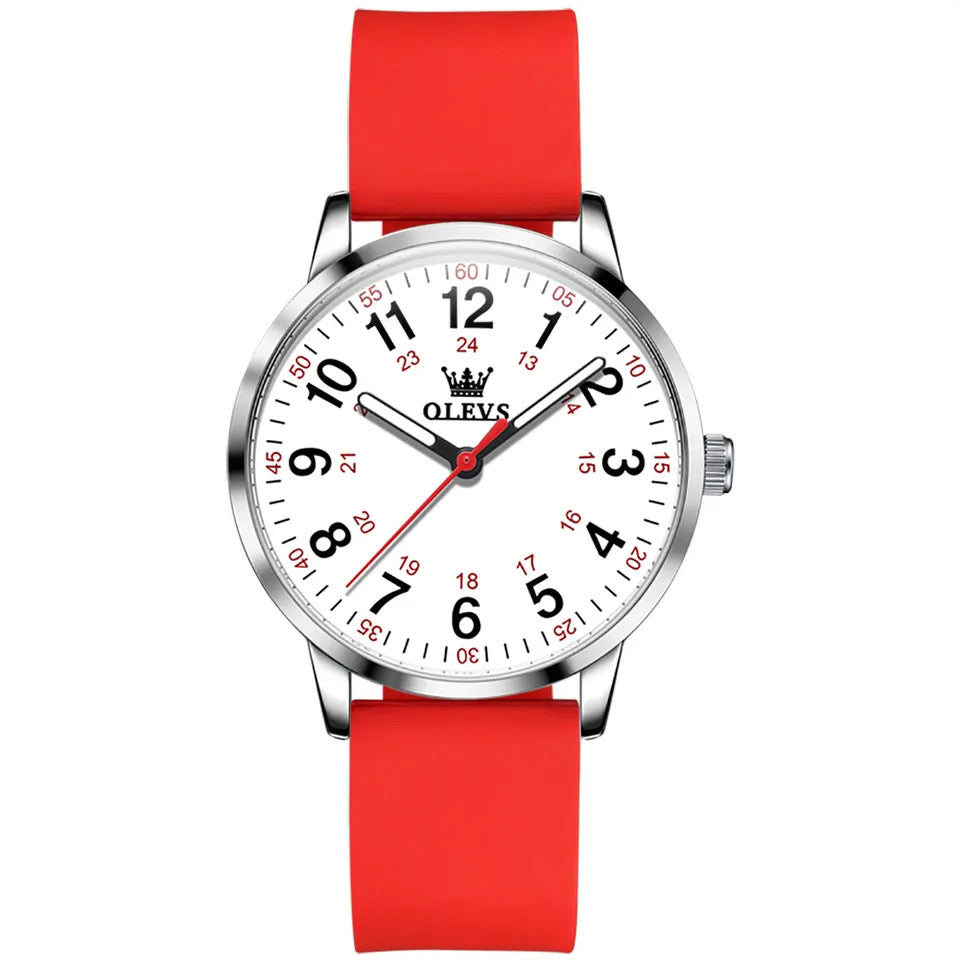 Reloj olevs blanco/rojo ole-40