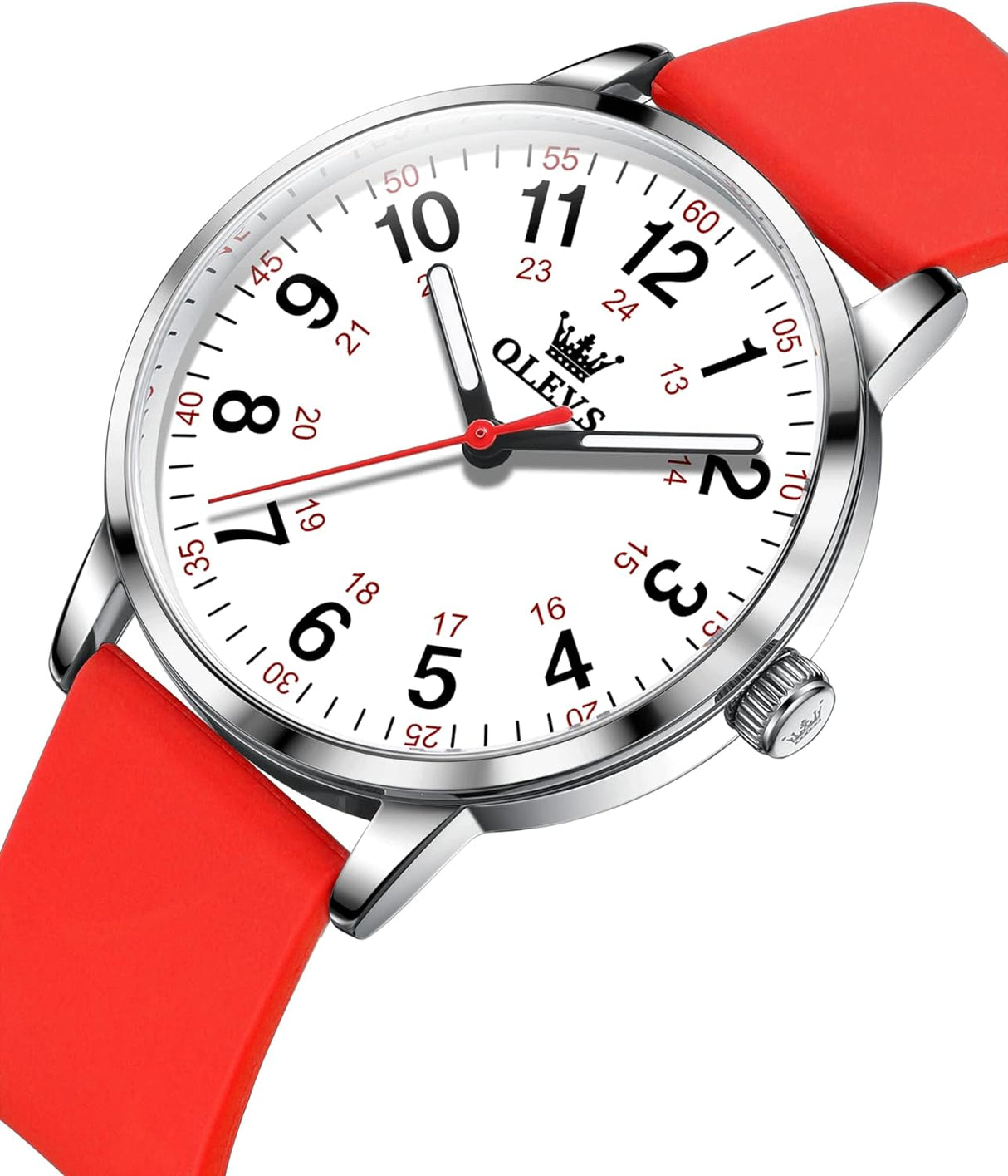Reloj olevs blanco/rojo ole-40