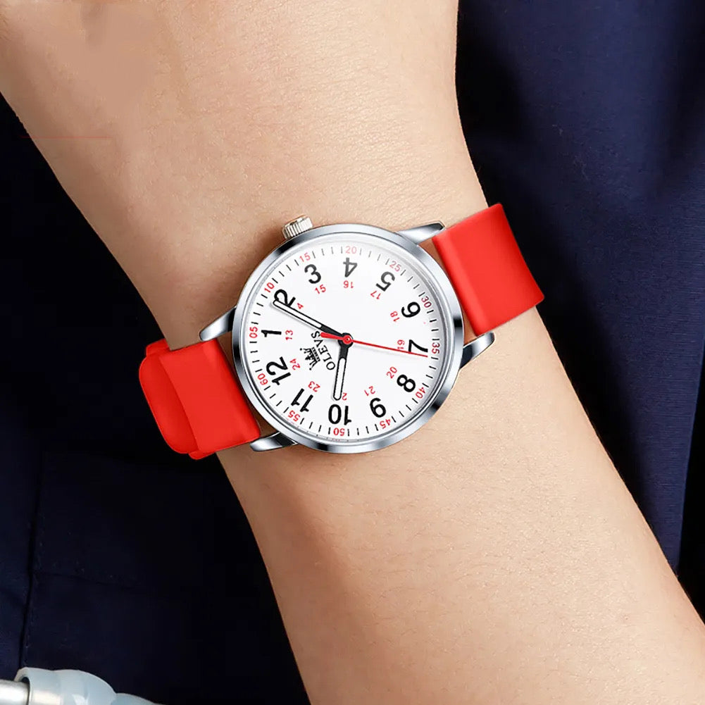 Reloj olevs blanco/rojo ole-40